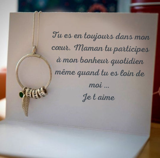 Collier pour femme avec anneaux personnalisés
