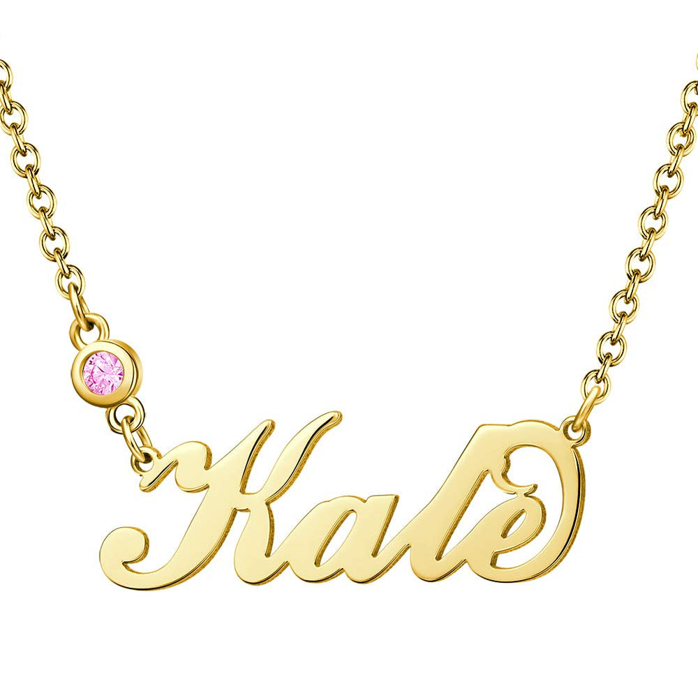 Collier prénom écriture en plaqué or 18 carats